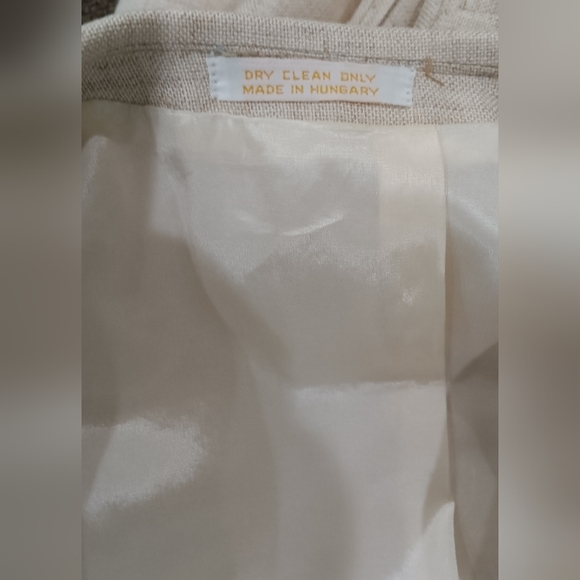 VINTAGE Beige Tweed SPORT COAT Beige Blazer Suit Timeless Designer Jacket Sz 40L - Picture 9 of 14